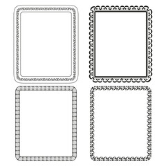 Decorative Border Frames Set. Classic Ornamental Patterns. Elegant Geometric Designs. Vector illustration. EPS 10.