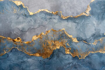 Golden Elegance Meets Blue Bliss Colorful Wallpaper: Gray & Gold 