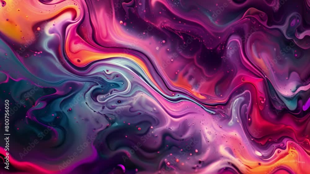 Poster multicolored abstract liquid art with swirling patterns