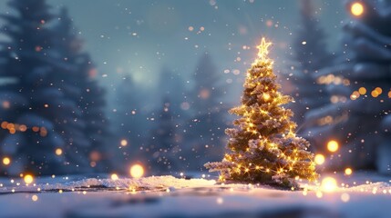 Animated Festive Christmas background with tree. Just add your Christmas title, wishes or logo