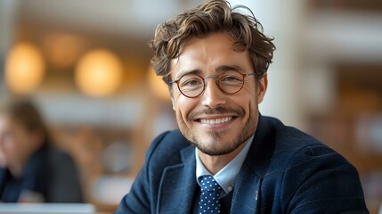 Fototapeta premium Contemporary Professional Engagement with Approachable Tone