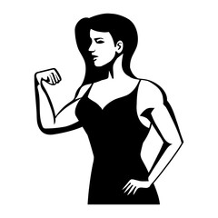 gym emblem muscular woman