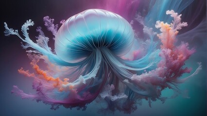 fractal background Abstract Background Ethereal Eruption A Symphony of Pastel Splendor