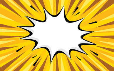 Yellow Comic Cartoon Background Stars Vector Template