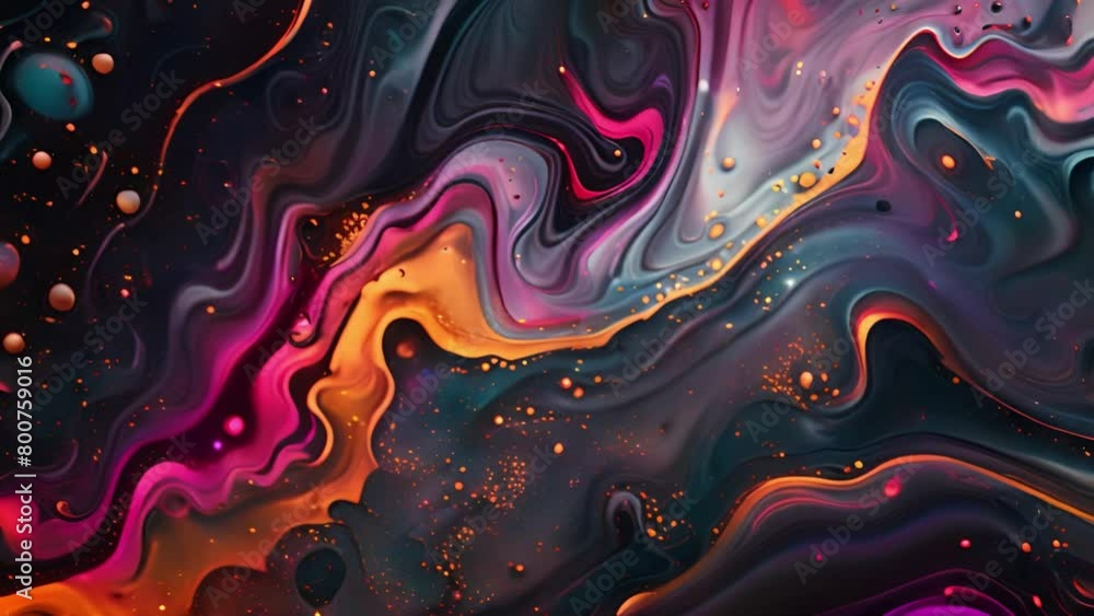 Aufkleber dynamic abstract painting with varied colors and shapes