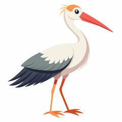 stork vector illustration with white background