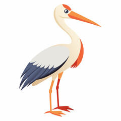 stork vector illustration with white background