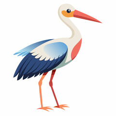 stork vector illustration with white background