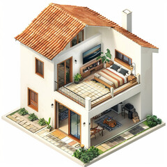 Isometric view of Brazilian house