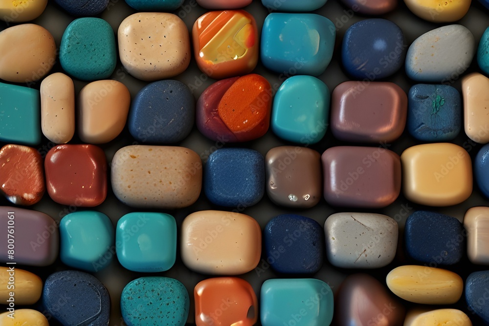 Poster background of small colors stones. generative ai generator ai