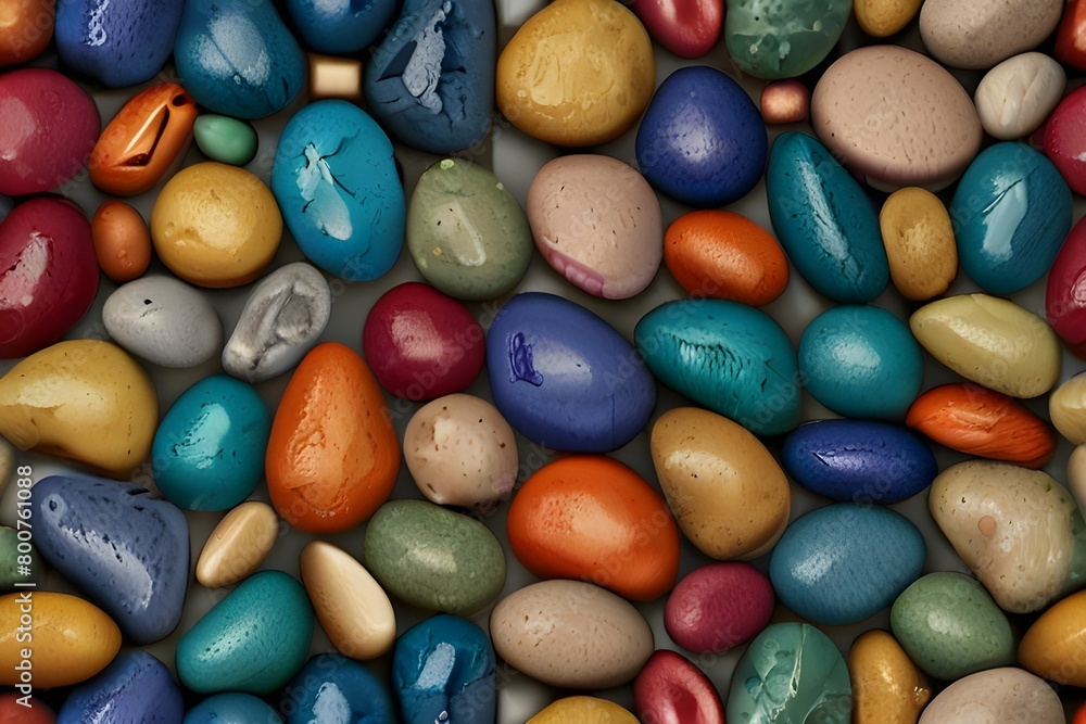 Poster background of small colors stones. generative ai generator ai