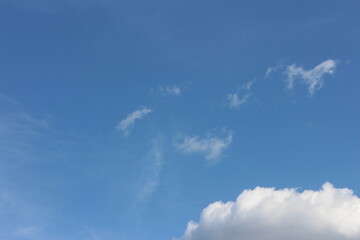 Blue sky with cloud. Clearing day and Good weather in the morning.