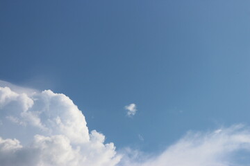 Blue sky with cloud. Clearing day and Good weather in the morning.