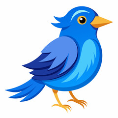 blue bird with speech bubbles, blue birds vector illustration with white background