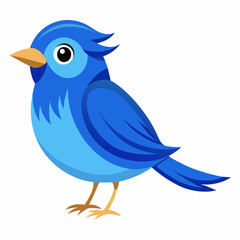 blue bird with speech bubbles, blue birds vector illustration with white background