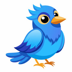 blue bird with speech bubbles, blue birds vector illustration with white background