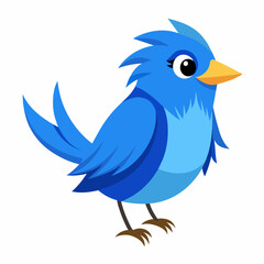 blue bird with speech bubbles, blue birds vector illustration with white background