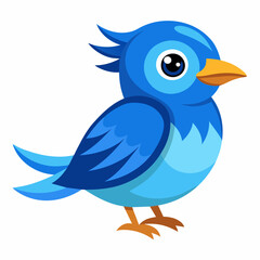 blue bird with speech bubbles, blue birds vector illustration with white background