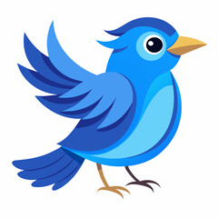 blue bird with speech bubbles, blue birds vector illustration with white background