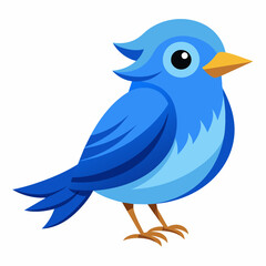 blue bird with speech bubbles, blue birds vector illustration with white background