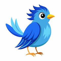 blue bird with speech bubbles, blue birds vector illustration with white background