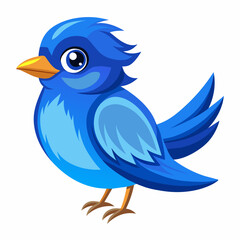 blue bird with speech bubbles, blue birds vector illustration with white background