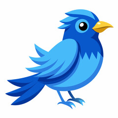 blue bird with speech bubbles, blue birds vector illustration with white background