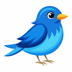 blue bird with speech bubbles, blue birds vector illustration with white background