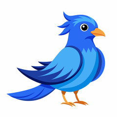 blue bird with speech bubbles, blue birds vector illustration with white background