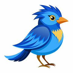 blue bird with speech bubbles, blue birds vector illustration with white background