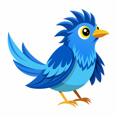 blue bird with speech bubbles, blue birds vector illustration with white background