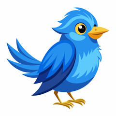 blue bird with speech bubbles, blue birds vector illustration with white background