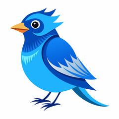 blue bird with speech bubbles, blue birds vector illustration with white background