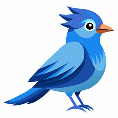 blue bird with speech bubbles, blue birds vector illustration with white background