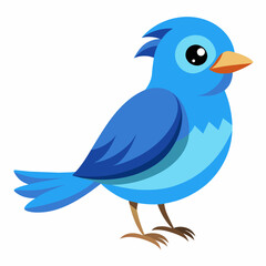 blue bird with speech bubbles, blue birds vector illustration with white background