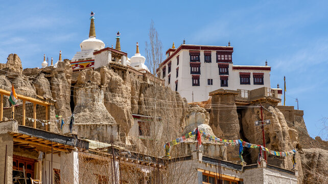 Historic Lamayuru Buddhist Monastery, dating back more than 1,000 years, in the northern Indian Himalayas in the Ladakh region