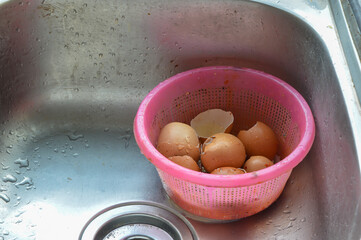 The dirty sink in the sink is a double whammy of messiness, doubling the cleanup effort