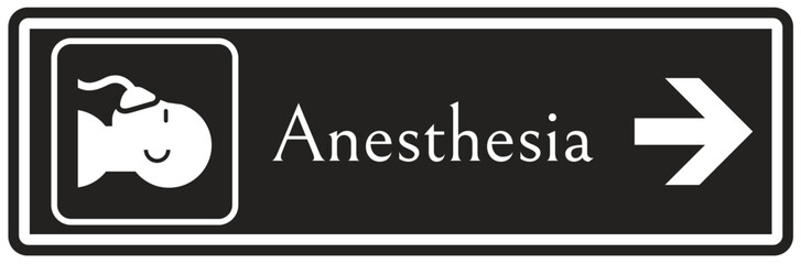 Hospital way finding sign anesthesia