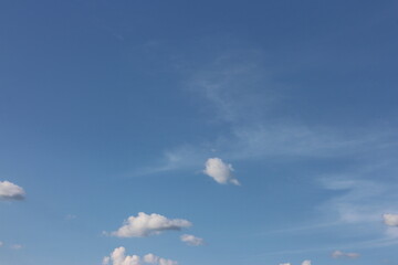 Blue sky with white clouds.