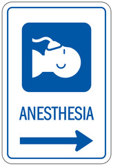Hospital way finding sign anesthesia