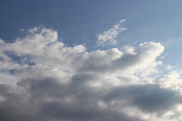Blue sky with white clouds.