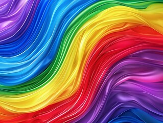 Fototapeta premium Abstract background of rainbow stripes in the shape of a wave.