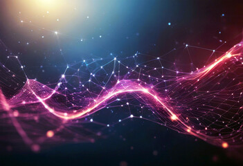 'concept technology connection data big business network social internationalization design line wave intricate aesthetic gradient connect point dot abstract binary blue code colours'