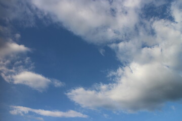 blue sky background with tiny clouds