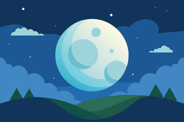 Moon nature landscape background vector illustration design