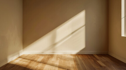 A room with a window and a wall. The wall is white and the floor is wooden. The room is empty and has a lot of natural light coming in from the window