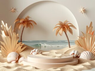 premium summery beach background