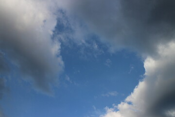 blue sky background with tiny clouds