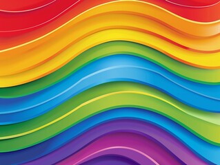 Obraz premium Abstract background of rainbow stripes in the shape of a wave.