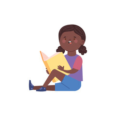 reader girl sitting with book